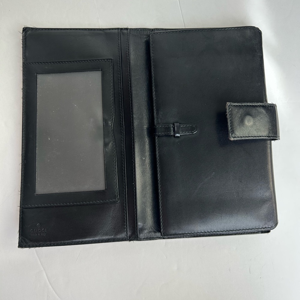 Gucci Leather Vintage Wallet With Coin Purse Black - Picture 8 of 13